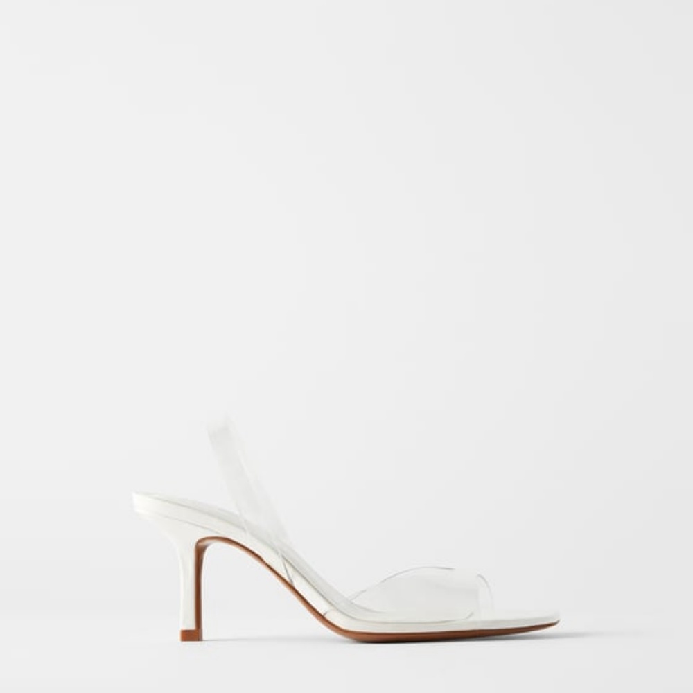 NWT Zara White Heeled Sandal Size 6 (36) - Unworn with tags!!